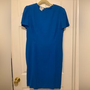 JACQUELINE FERRAR Vintage Women's Knee length Pencil Dress Size 14 Blue EUC
